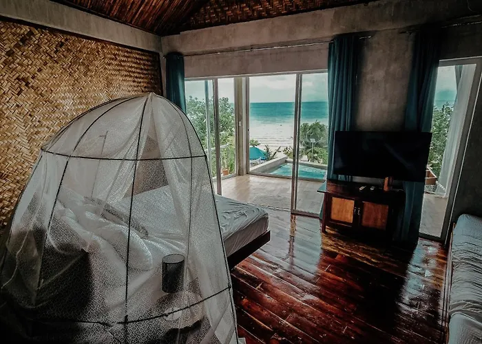Beachfront With Private Pool On 1,5 Km Lambug Beach, Kawasan Falls 10 Min, Moalboal - The Verge Cebu 빌라